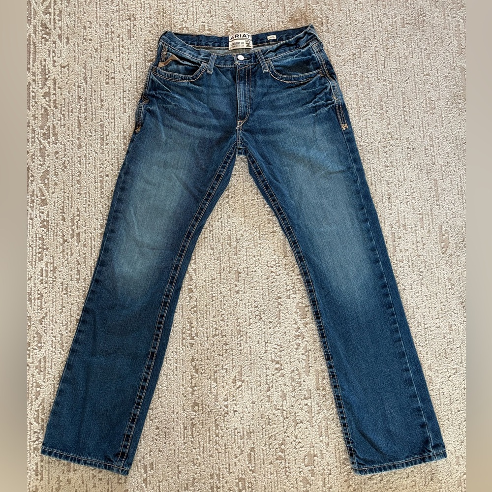 Ariat Men's Dark Blue M5 Straight Fit Jeans